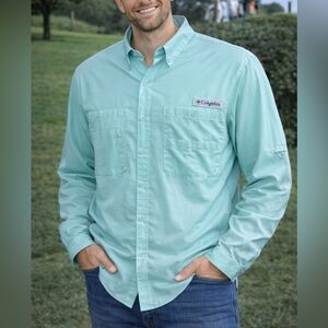 Columbia PFG Mint Green Lightweight Fishing Shirt w/Omni Shade L/S Men's Size 3X